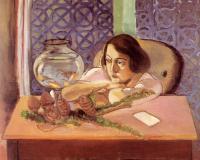 Matisse, Henri Emile Benoit - woman before an aquarium